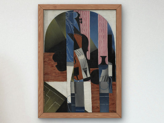 Still Life, Violin and Inkwell by Juan Gris 1913, Wall Art Print, Fine Art Reproduction, Museum Quality Decor, Poster