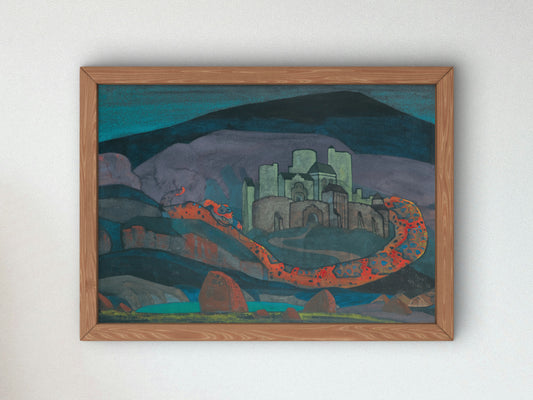 The Doomed City by Nicholas Roerich 1914, Wall Art Print, Fine Art Reproduction, Museum Quality Decor, Poster