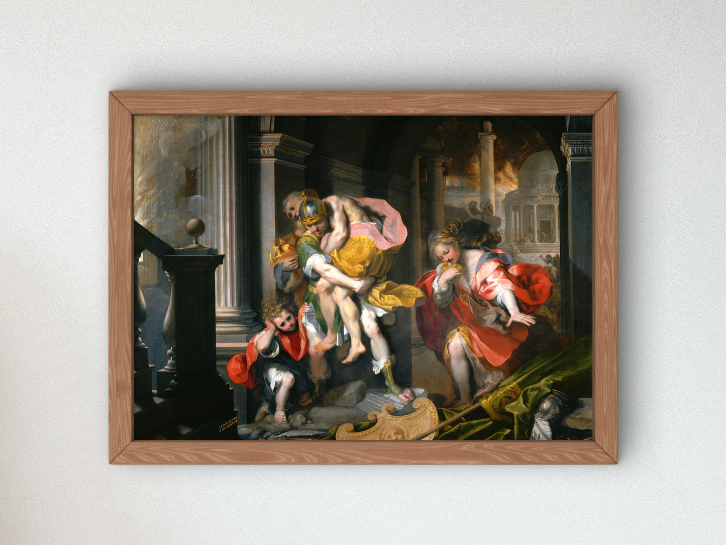 Aeneas Fleeing Troy by Federico Barocci 1598, Wall Art Print, Fine Art Reproduction, Museum Quality Decor, Poster