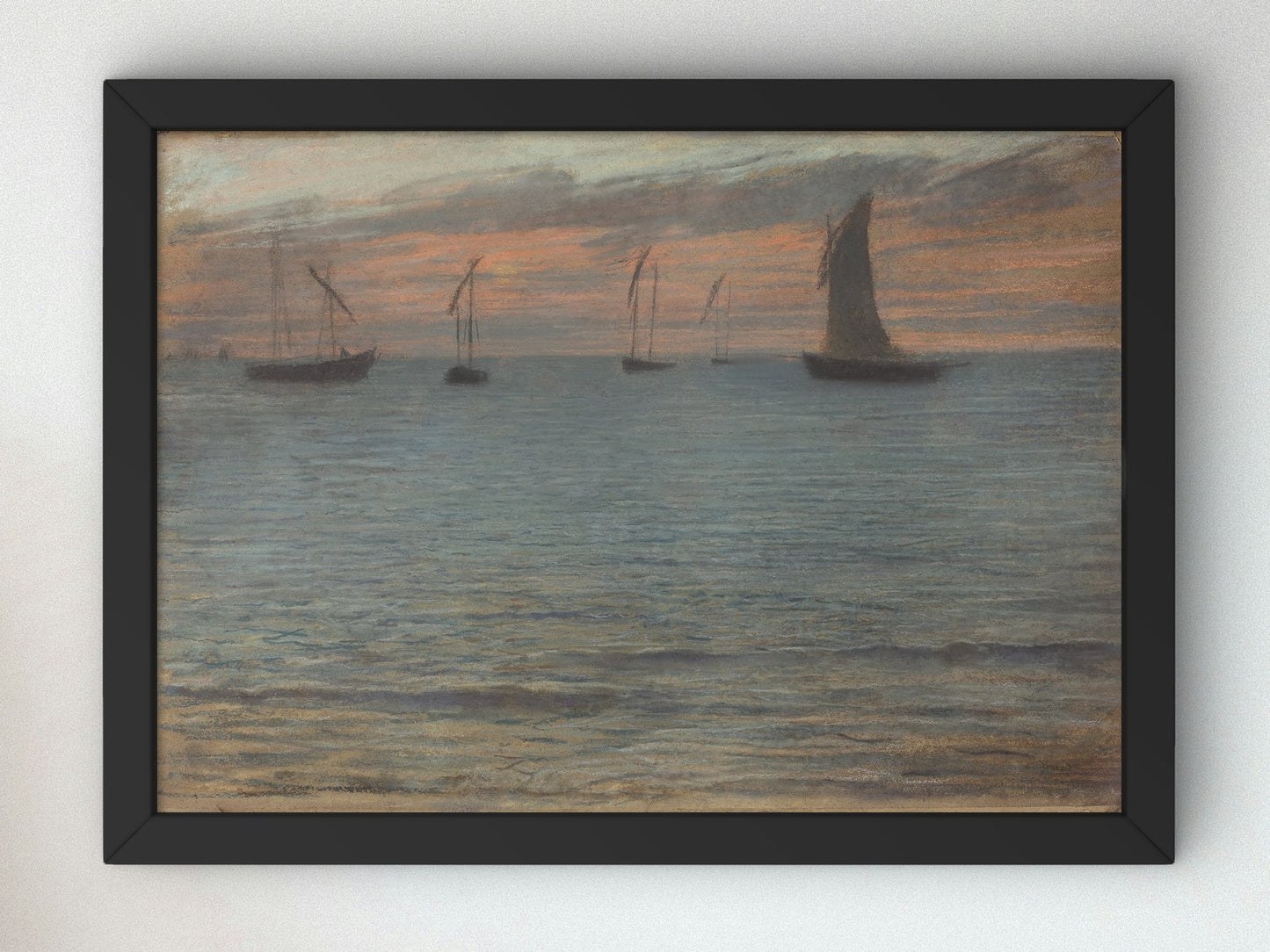 A Seascape at Sunset by Ernest Ange Duez, Wall Art Print, Fine Art Reproduction, Museum Quality Decor, Poster