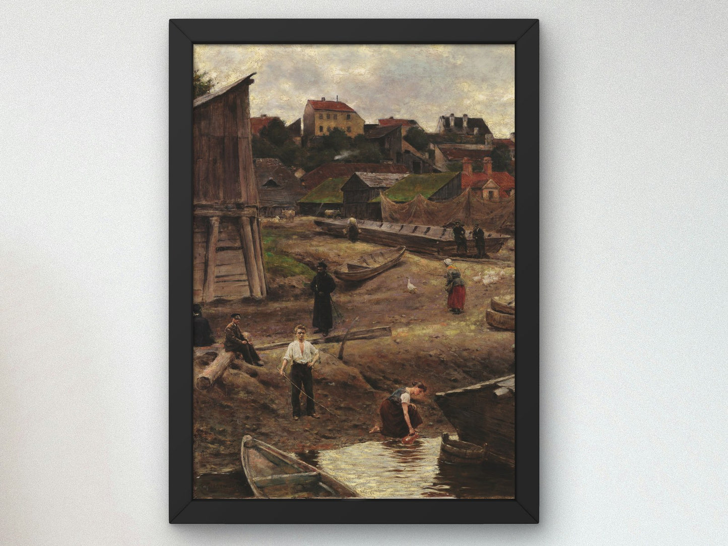 Powiśle Riverbank of the Vistula in Warsaw by Aleksander Gierymski 1883, Wall Art Print, Fine Art Reproduction, Museum Quality Decor, Poster