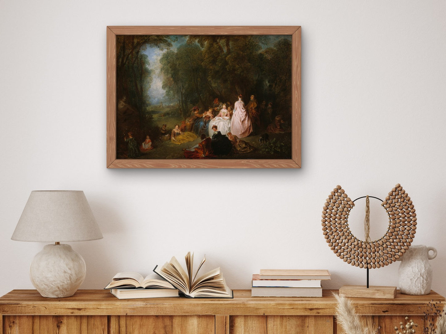Fête Champêtre by Jean Antoine Watteau 1718, Wall Art Print, Fine Art Reproduction, Museum Quality Decor, Poster