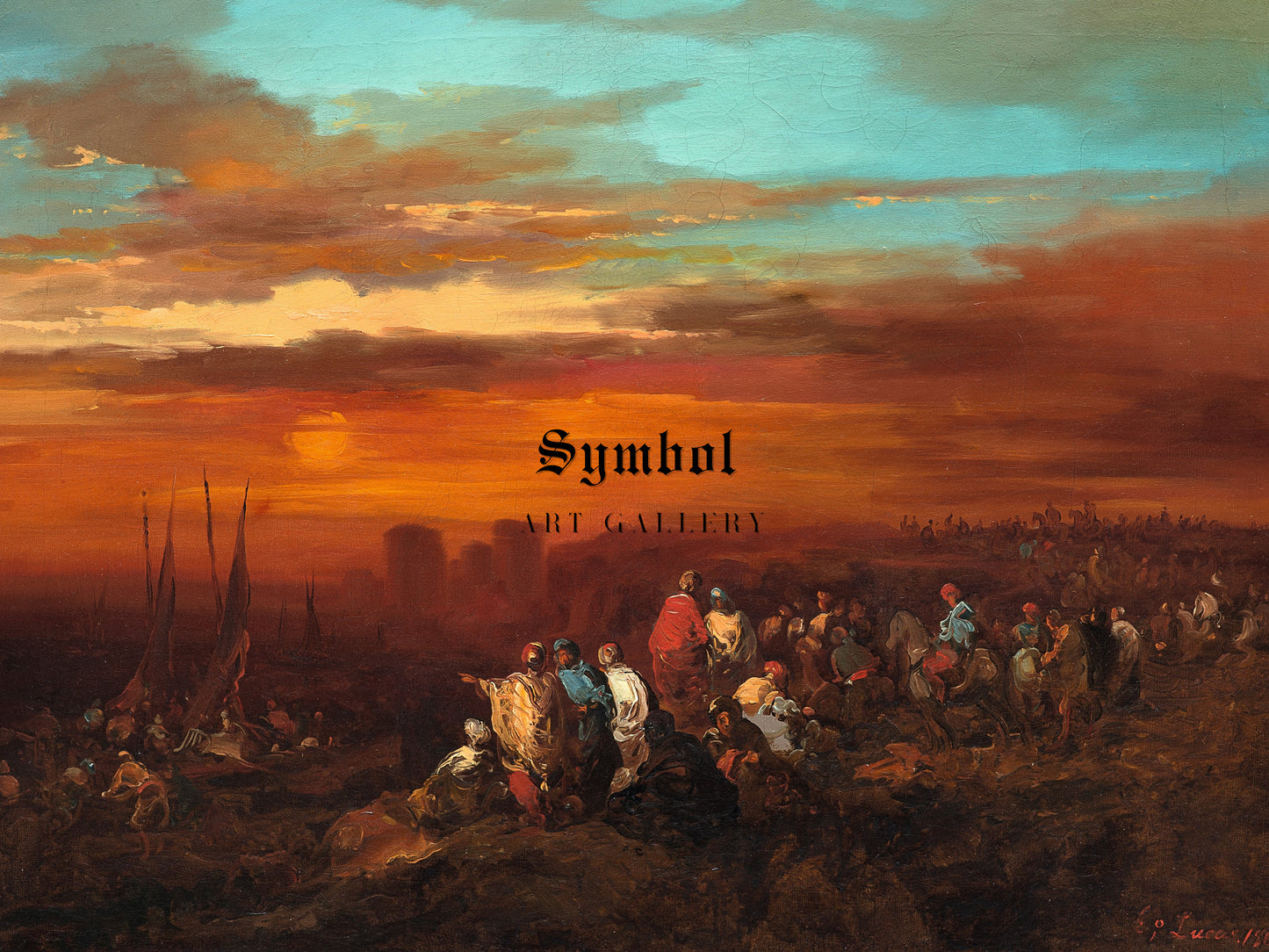 Moorish Scene at Sunset by Eugenio Lucas Velázquez 1860, Wall Art Print, Fine Art Reproduction, Museum Quality Decor, Poster