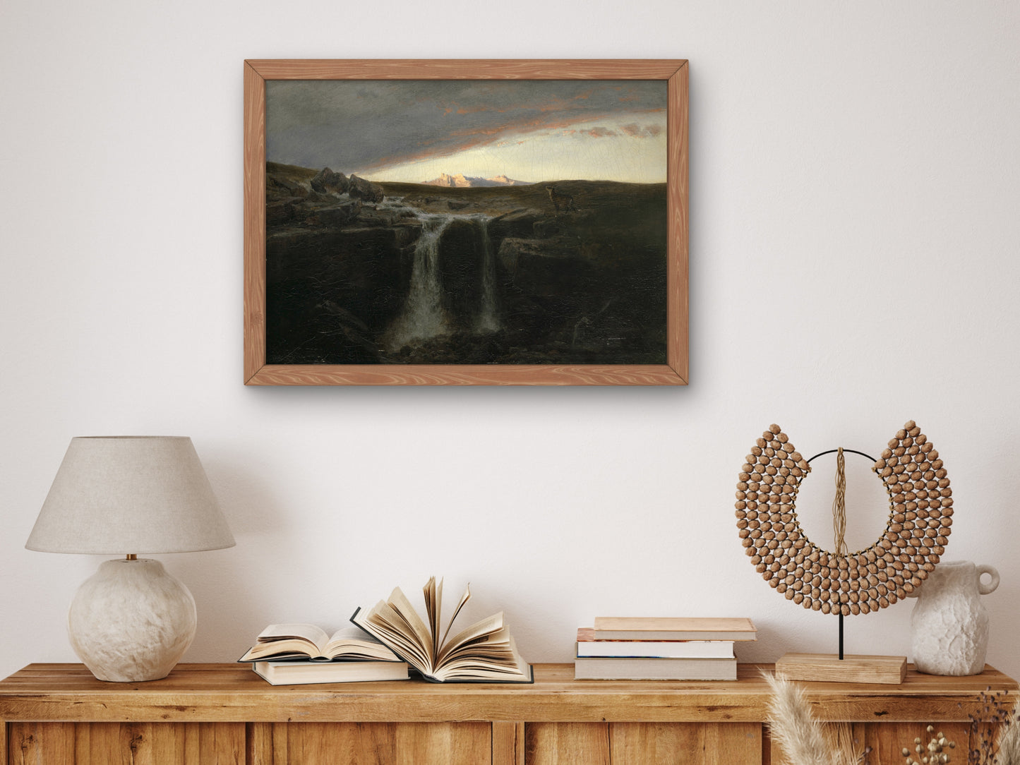 Mountain Landscape with Waterfall by Arnold Böcklin 1849, Wall Art Print, Fine Art Reproduction, Museum Quality Decor, Poster