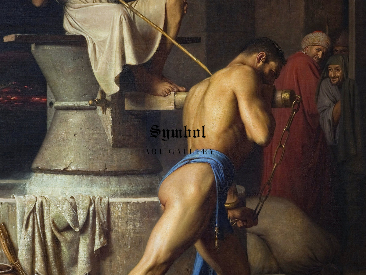 Samson and the Philistines by Carl Bloch 1863, Wall Art Print, Fine Art Reproduction, Museum Quality Decor, Poster