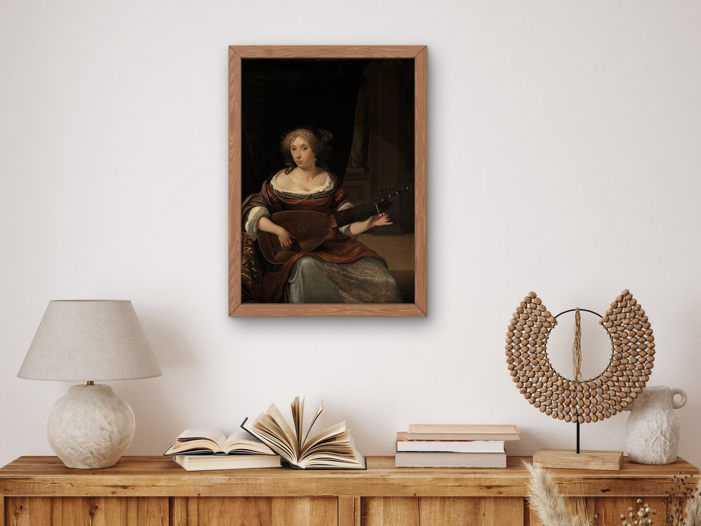 The Lute Player by Eglon van der Neer 1677, Wall Art Print, Fine Art Reproduction, Museum Quality Decor, Poster