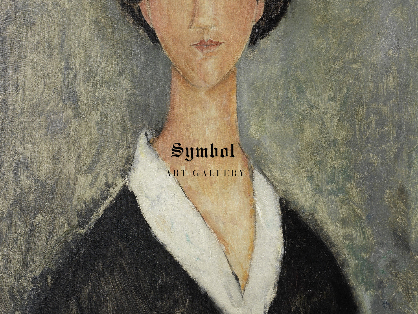 Young Girl with Black Hair by Amedeo Modigliani 1918, Wall Art Print, Fine Art Reproduction, Museum Quality Decor, Poster