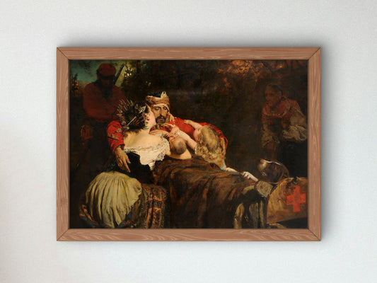 Wounded Garibaldian by Erulo Eroli 1880, Wall Art Print, Fine Art Reproduction, Museum Quality Decor, Poster