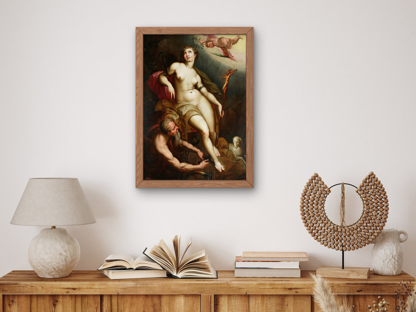 Allegory of Christian Patience with Chronos Breaking the Chains by Jacob De Backer, Wall Art Print, Fine Art Reproduction, Museum Quality