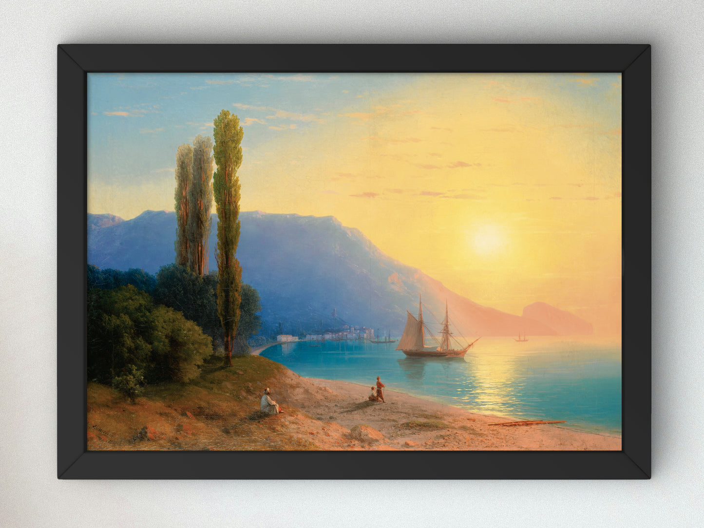 Sunset Over Yalta by Ivan Konstantinovich Aivazovsky 1861, Wall Art Print, Fine Art Reproduction, Museum Quality Decor, Poster