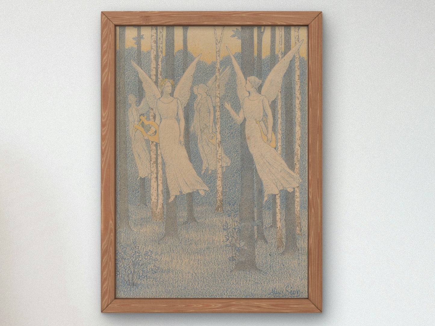 Study for In the Woods Evening by Alexandre Séon 1892, Wall Art Print, Fine Art Reproduction, Museum Quality Decor, Poster
