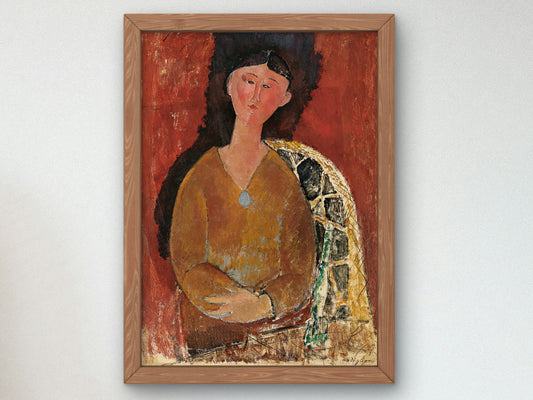 Beatrice Hastings Seated by Amedeo Modigliani 1915, Wall Art Print, Fine Art Reproduction, Museum Quality Decor, Poster