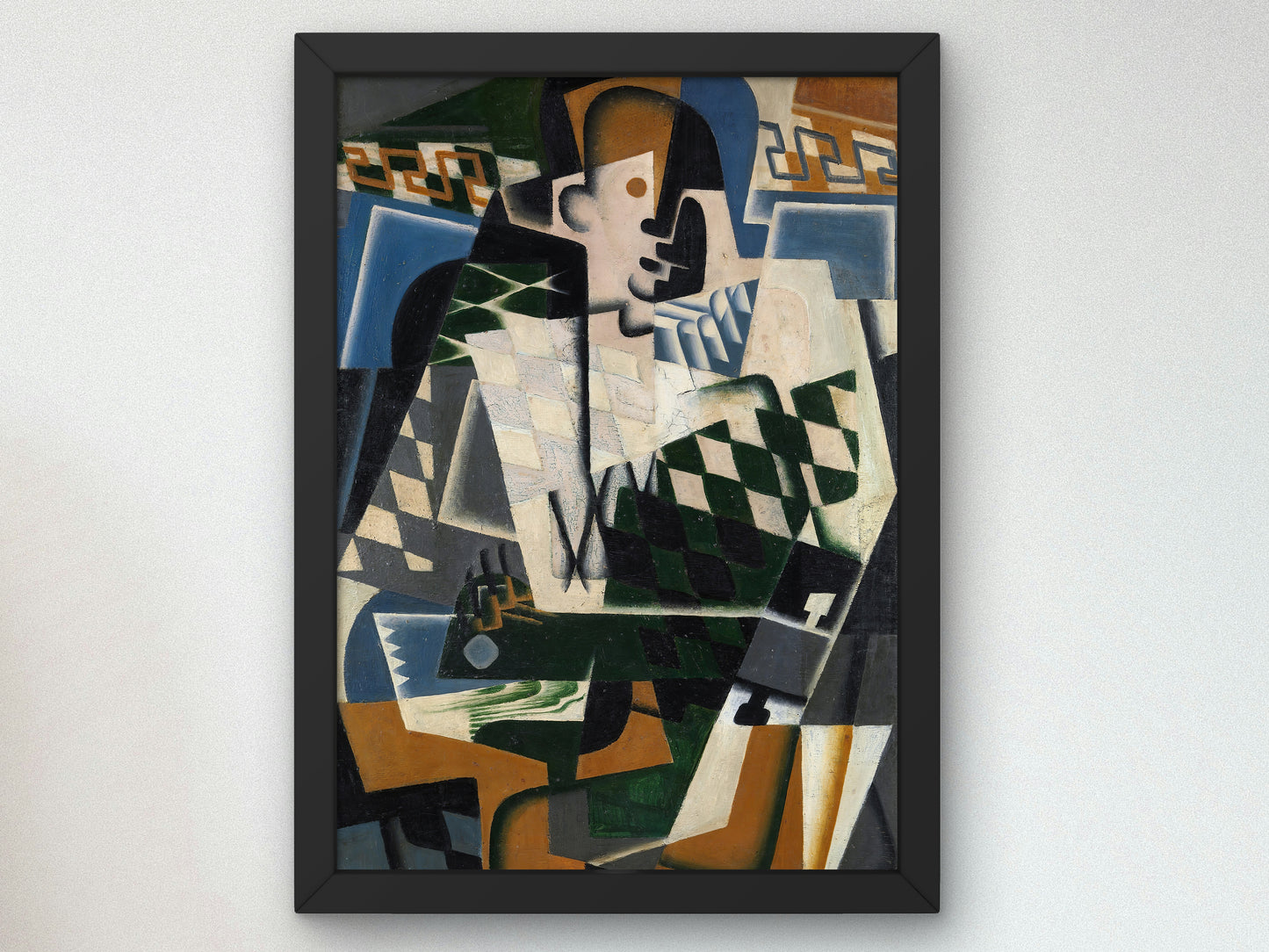 Harlequin with a Guitar by Juan Gris 1917, Wall Art Print, Fine Art Reproduction, Museum Quality Decor, Poster