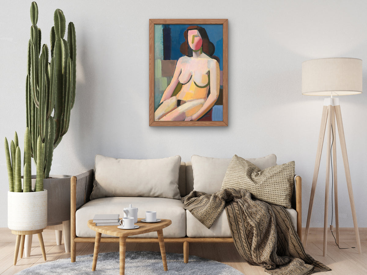Seated Female Nude by Vilhelm Lundstrom 1940, Wall Art Print, Fine Art Reproduction, Museum Quality Decor, Poster