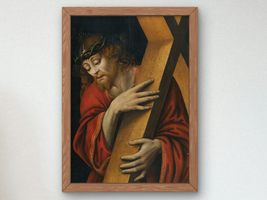 Christ Carrying the Cross by Lombard School 1550, Wall Art Print, Fine Art Reproduction, Museum Quality Decor, Poster