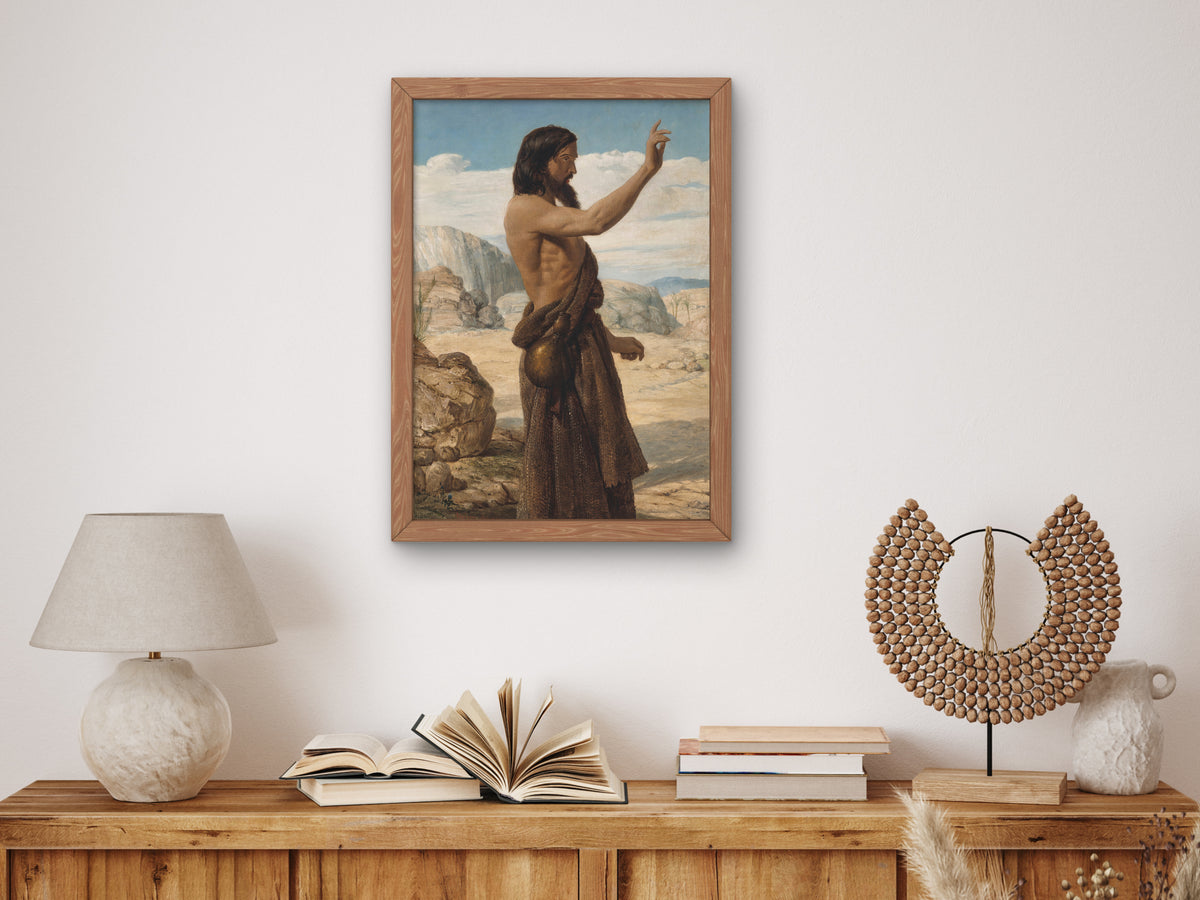Saint John the Baptist by John Rogers Herbert 1847, Wall Art Print, Fine Art Reproduction, Museum Quality Decor, Poster
