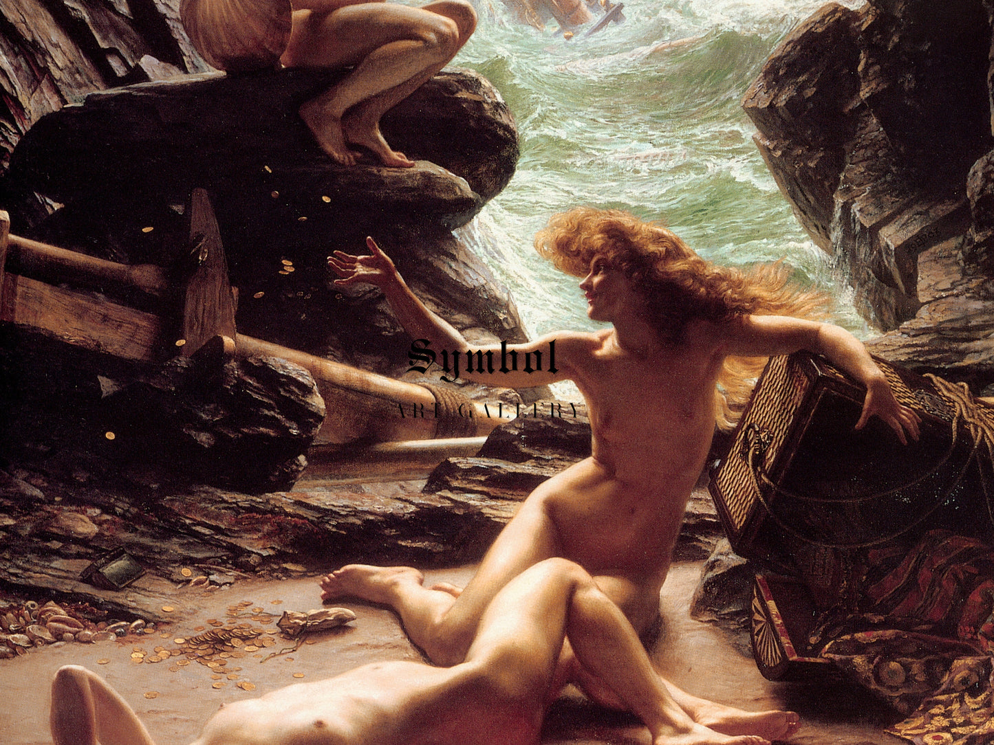 Cave of the Storm Nymphs by Edward John Poynter 1903, Wall Art Print, Fine Art Reproduction, Museum Quality Decor, Poster