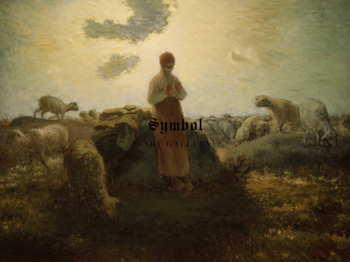 The Keeper of the Herd by Jean François Millet 1871, Wall Art Print, Fine Art Reproduction, Museum Quality Decor, Poster