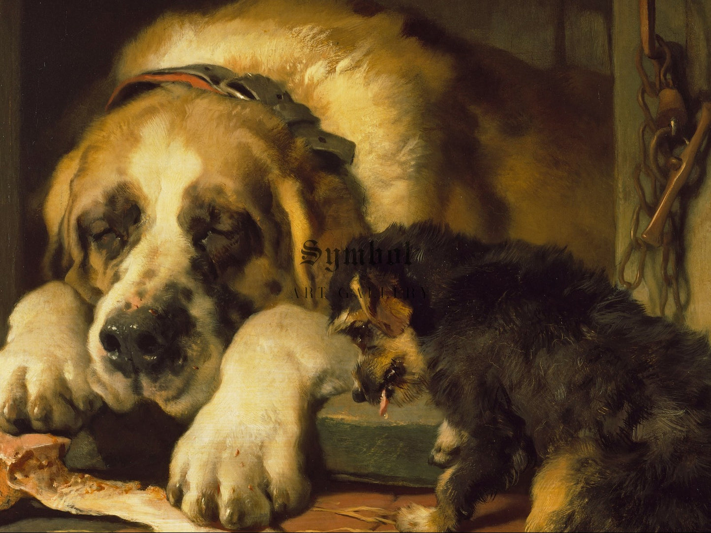 Doubtful Crumbs by Edwin Landseer 1858, Wall Art Print, Fine Art Reproduction, Museum Quality Decor, Poster