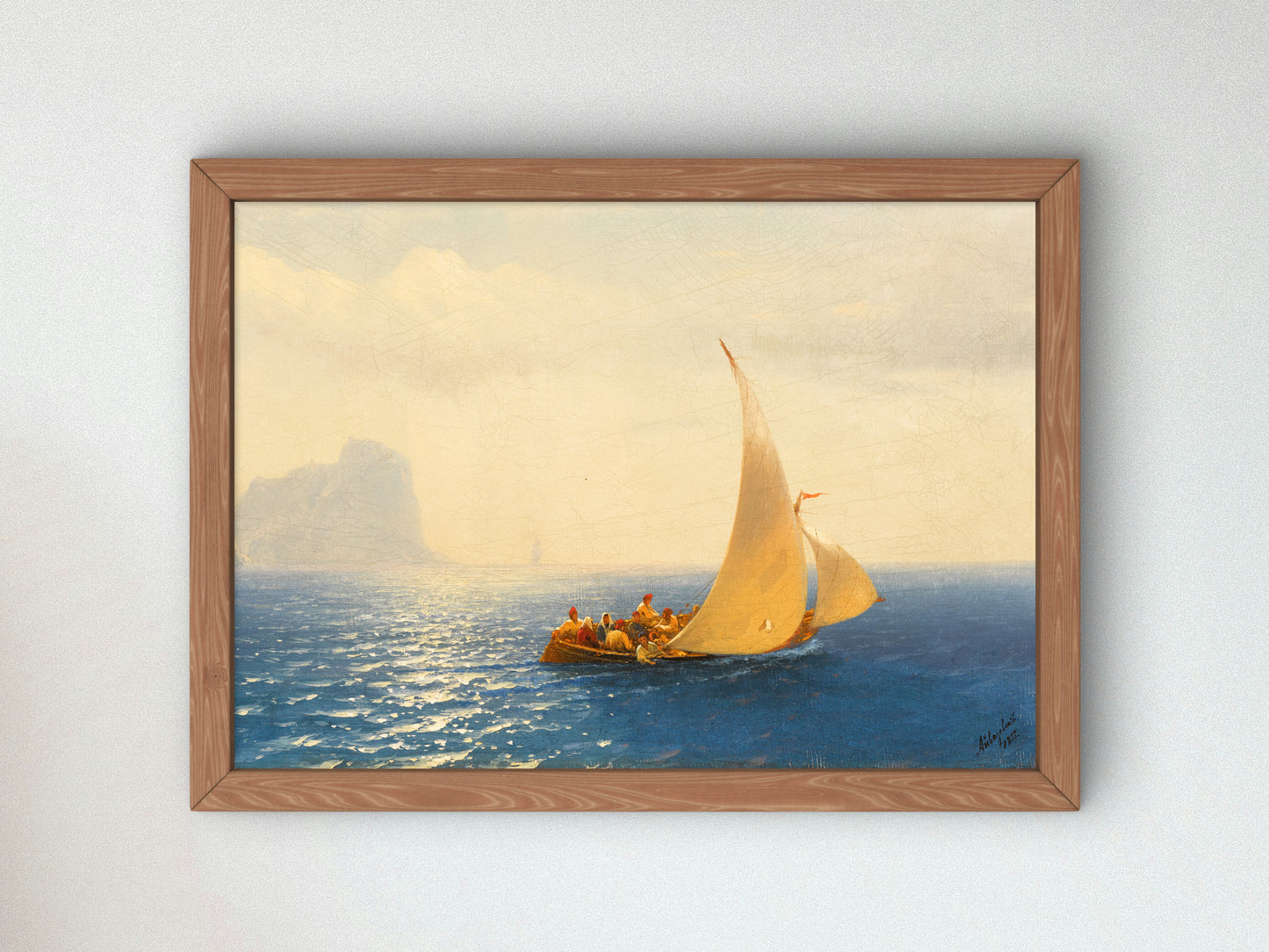 Sailing Boat off the Coast of Capri by Ivan Aivazovsky 1855, Wall Art Print, Fine Art Reproduction, Museum Quality Decor, Poster