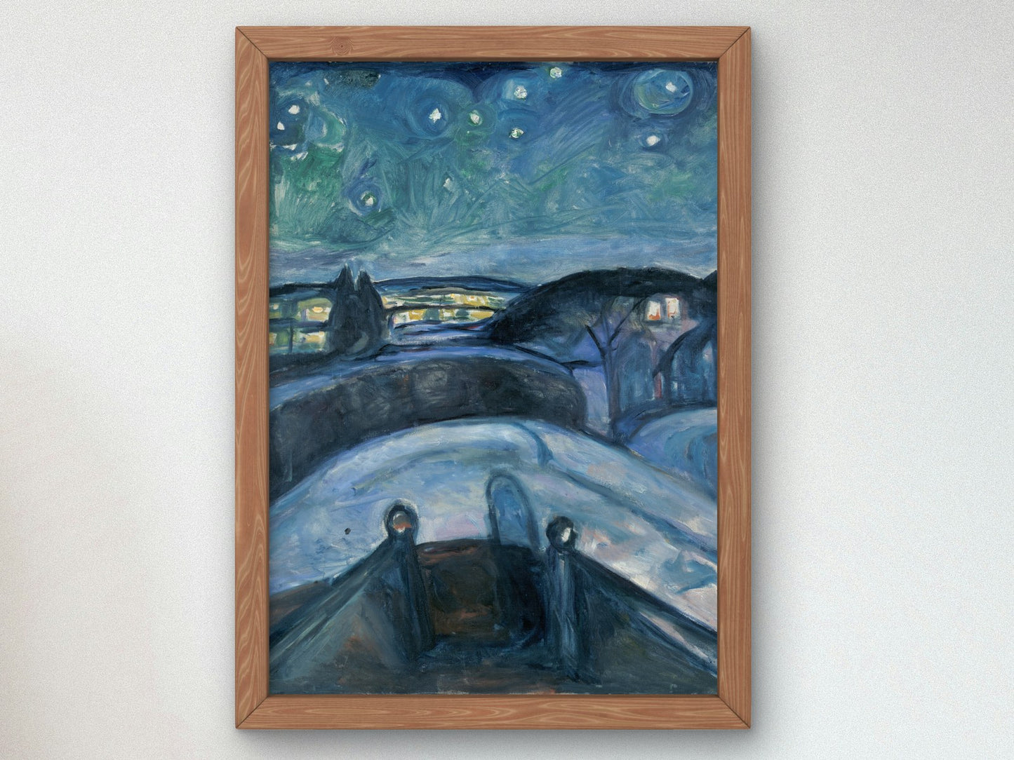 Starry Night by Edvard Munch 1922, Wall Art Print, Fine Art Reproduction, Museum Quality Decor, Poster