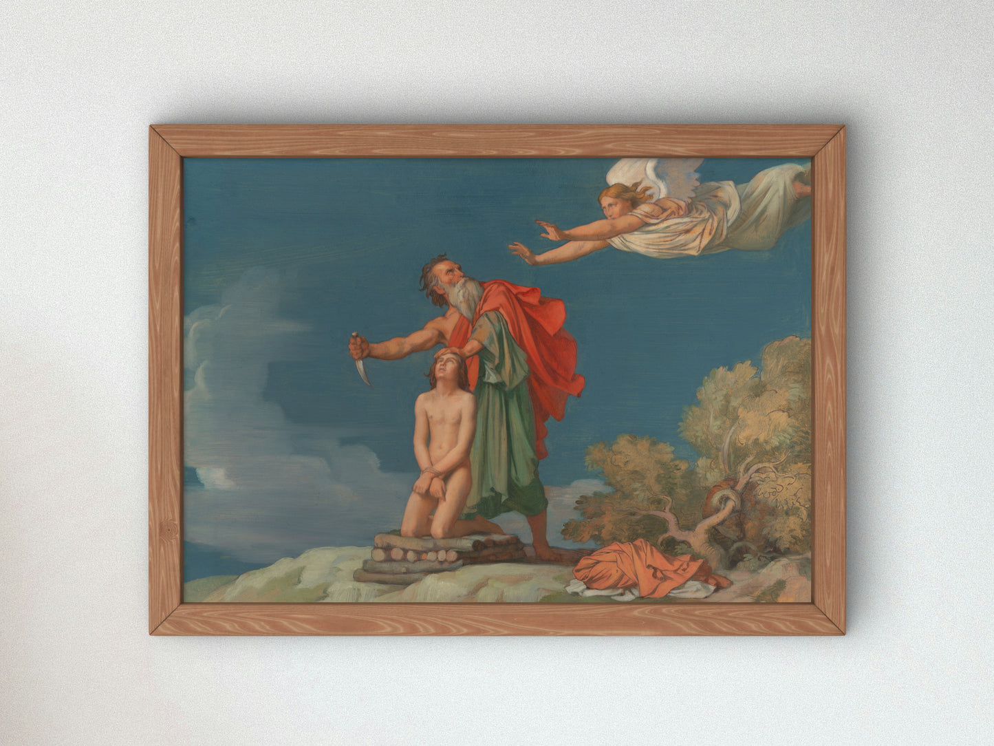 Sacrifice of Isaac by Jean Hippolyte Flandrin 1860, Wall Art Print, Fine Art Reproduction, Museum Quality Decor, Poster