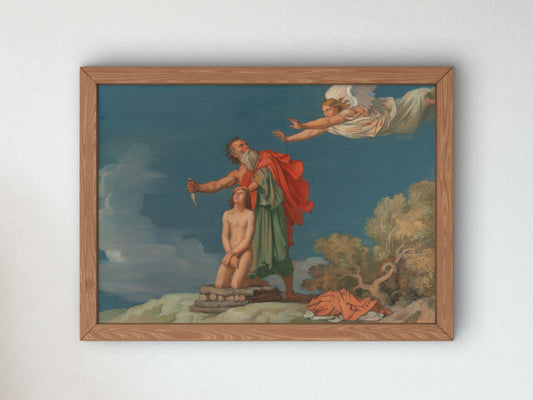 Sacrifice of Isaac by Jean Hippolyte Flandrin 1860, Wall Art Print, Fine Art Reproduction, Museum Quality Decor, Poster