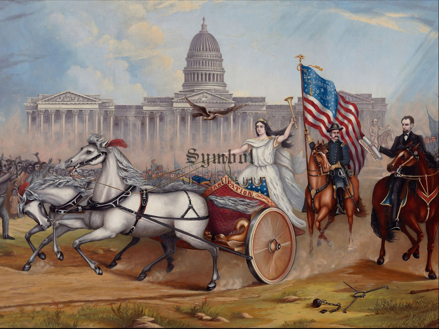Emancipation Proclamation by A.A. Lamb 1864, Wall Art Print, Fine Art Reproduction, Museum Quality Decor, Poster