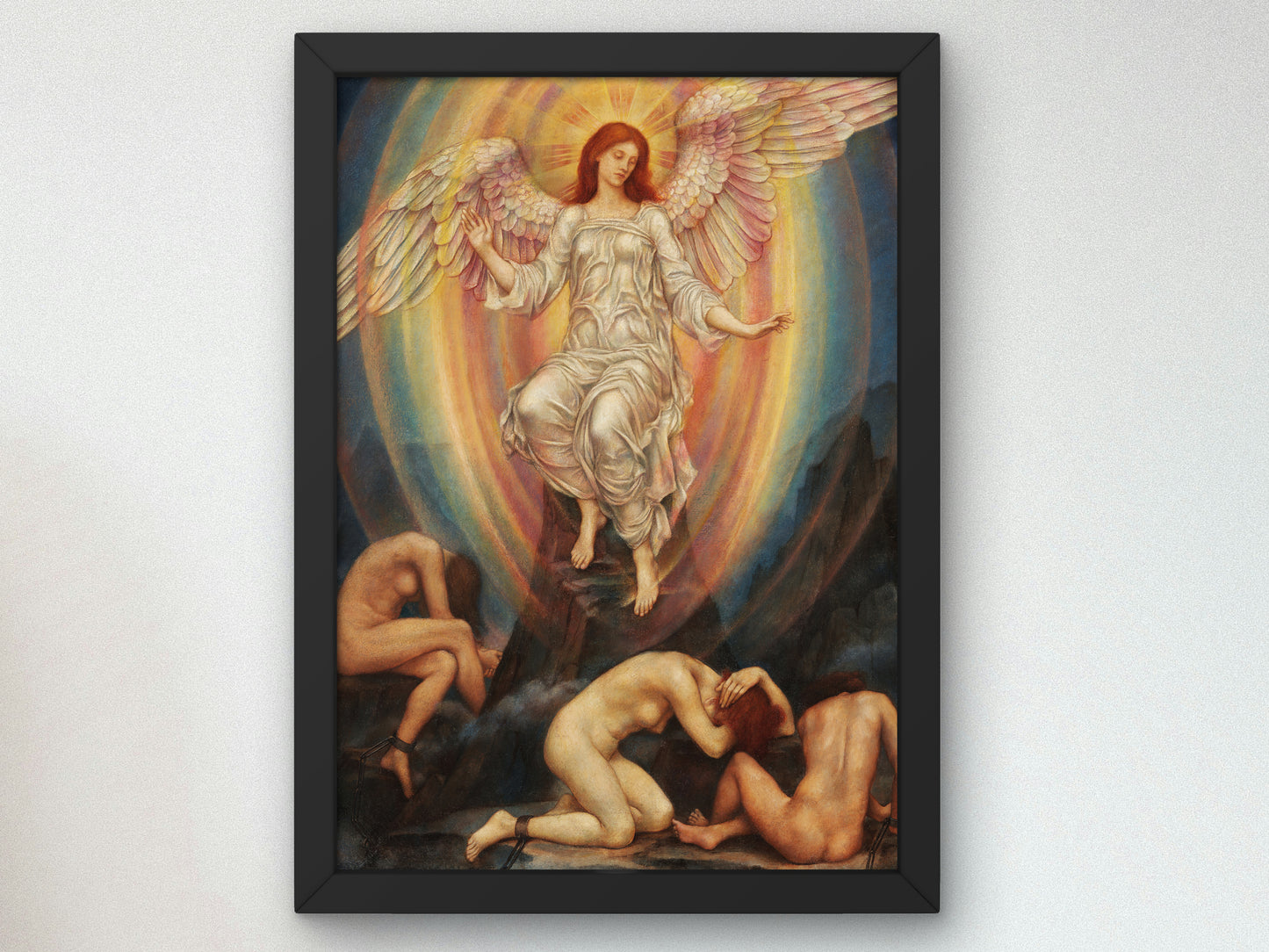 The Light Shineth in Darkness and the Darkness Comprehendeth it not by Evelyn De Morgan 1906, Wall Art Print, Fine Art Reproduction