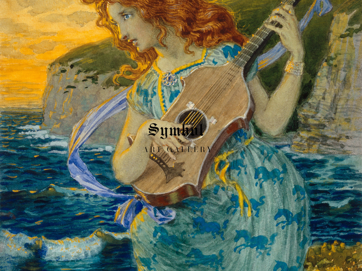 The Bard's Daughter by Eugène Grasset 1900, Wall Art Print, Fine Art Reproduction, Museum Quality Decor, Poster