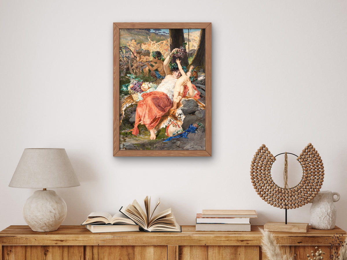 Bacchant by Julius Kronberg 1882, Wall Art Print, Fine Art Reproduction, Museum Quality Decor, Poster
