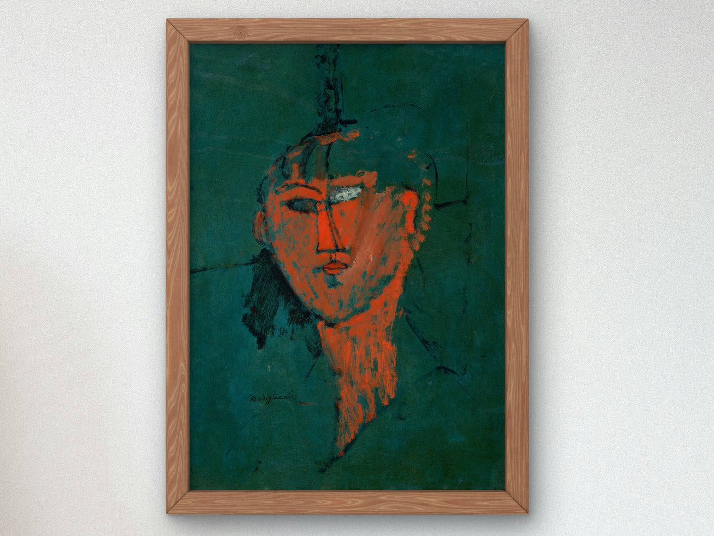 Red Head by Amedeo Modigliani 1915, Wall Art Print, Fine Art Reproduction, Museum Quality Decor, Poster