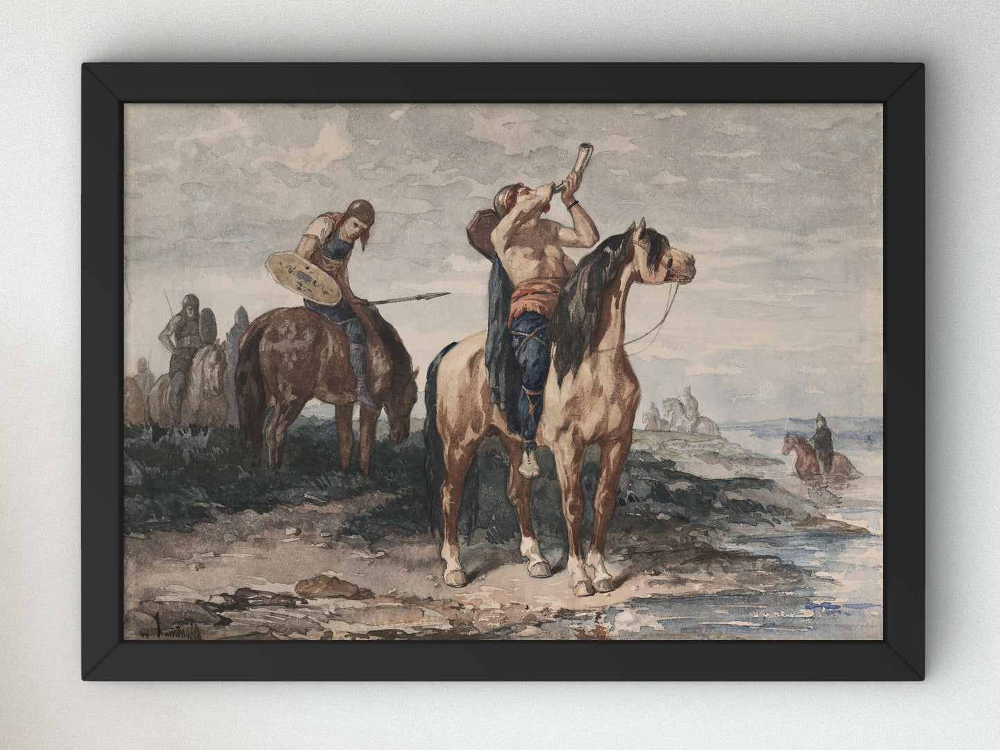 Gallic Horsemen by Évariste Vital Luminais 1870, Wall Art Print, Fine Art Reproduction, Museum Quality Decor, Poster