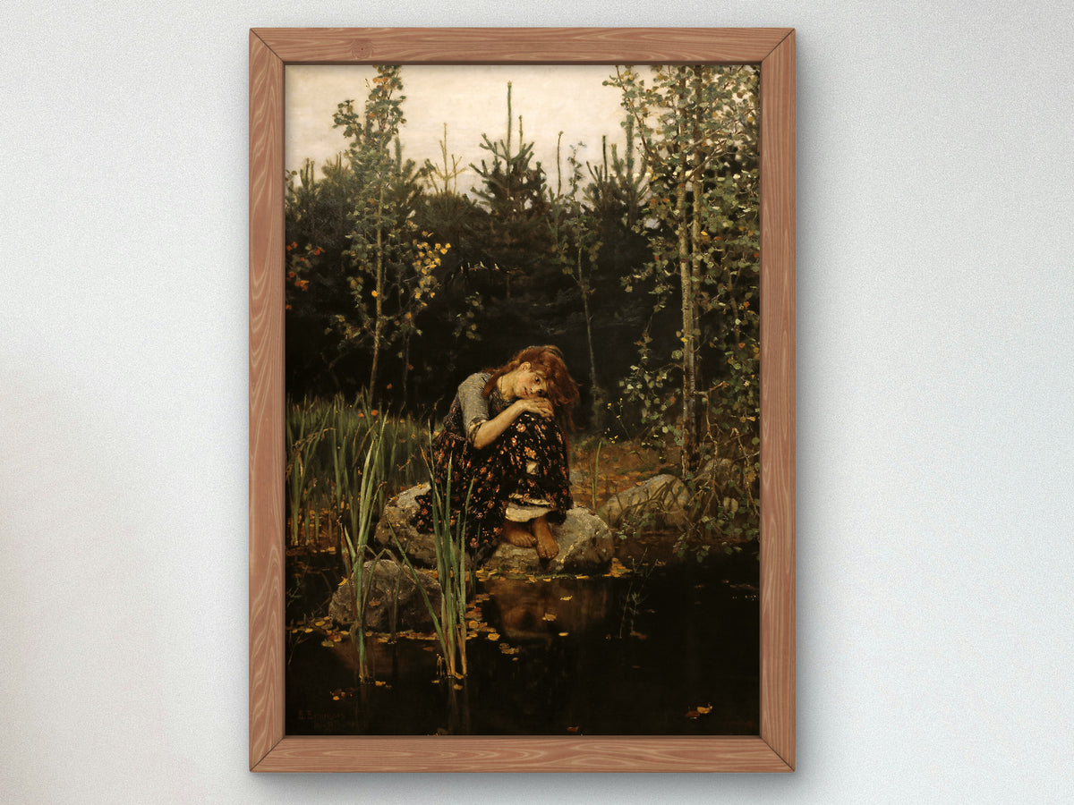 Alyonushka by Viktor Mikhailovich Vasnetsov 1881, Wall Art Print, Fine Art Reproduction, Museum Quality Decor, Poster