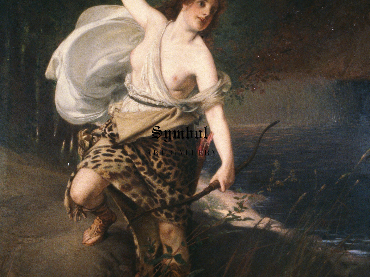 Diana by Julius Kronberg 1881, Wall Art Print, Fine Art Reproduction, Museum Quality Decor, Poster