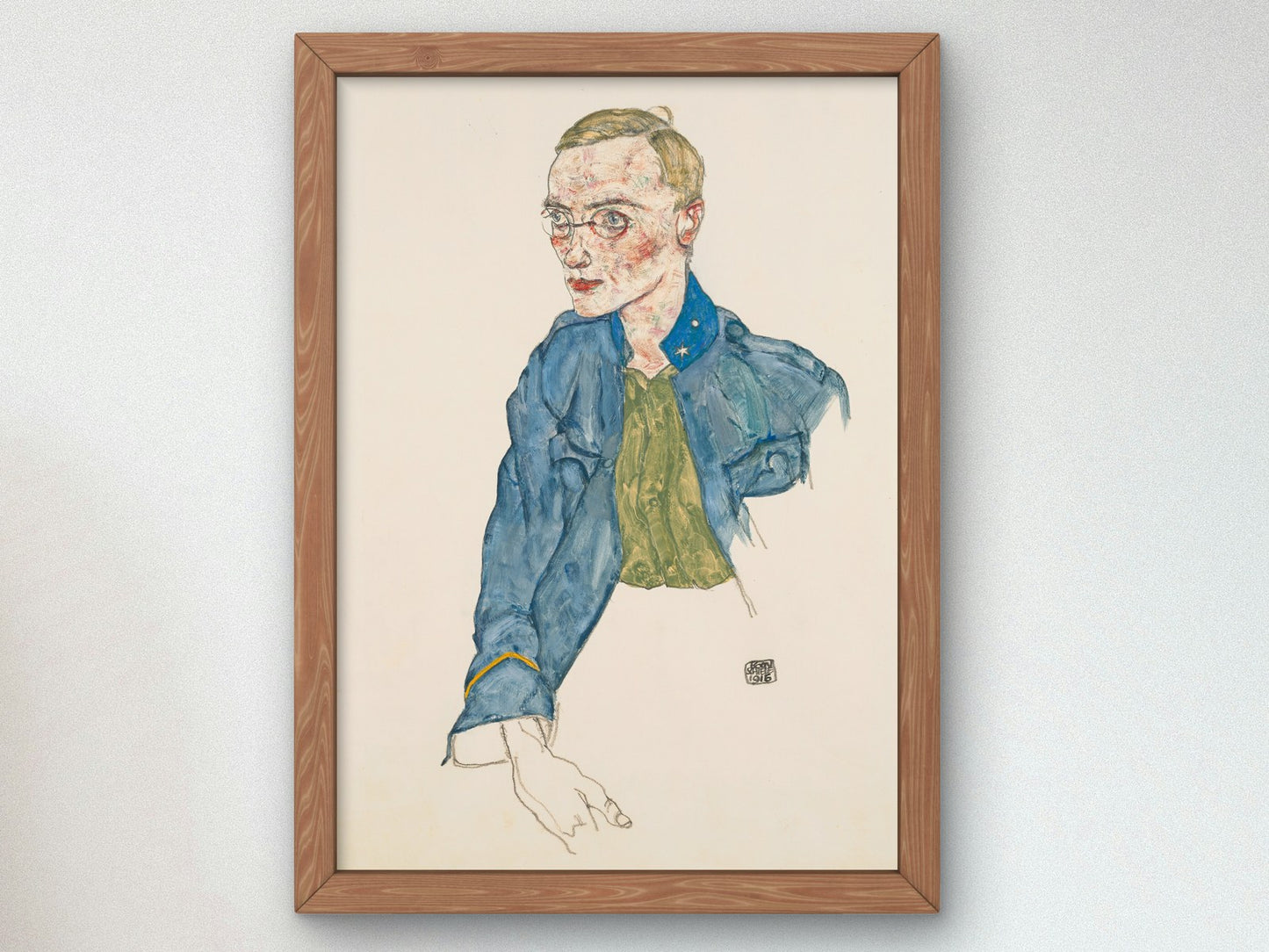 One Year Volunteer Lance Corporal by Egon Schiele 1916, Wall Art Print, Fine Art Reproduction, Museum Quality Decor, Poster
