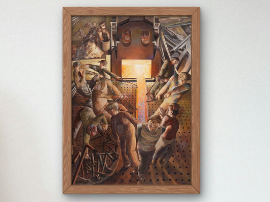 Shipbuilding on the Clyde The Furnaces by Stanley Spencer 1946, Wall Art Print, Fine Art Reproduction, Museum Quality Decor, Poster