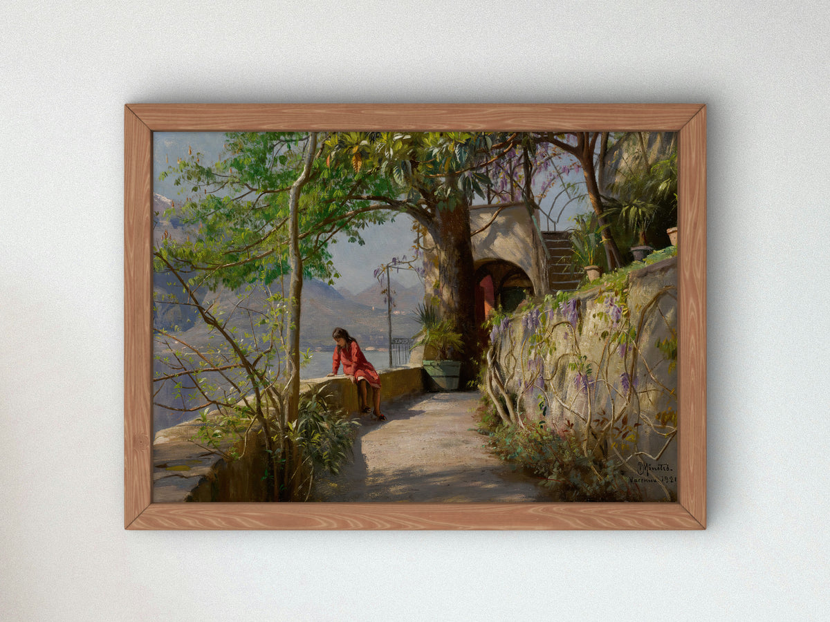 Summer in Varenna, Italy by Peder Mørk Mønsted 1921, Wall Art Print, Fine Art Reproduction, Museum Quality Decor, Poster