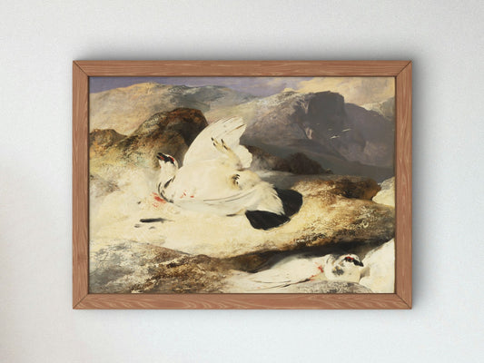 Ptarmigan in a Landscape by Edwin Landseer 1833, Wall Art Print, Fine Art Reproduction, Museum Quality Decor, Poster