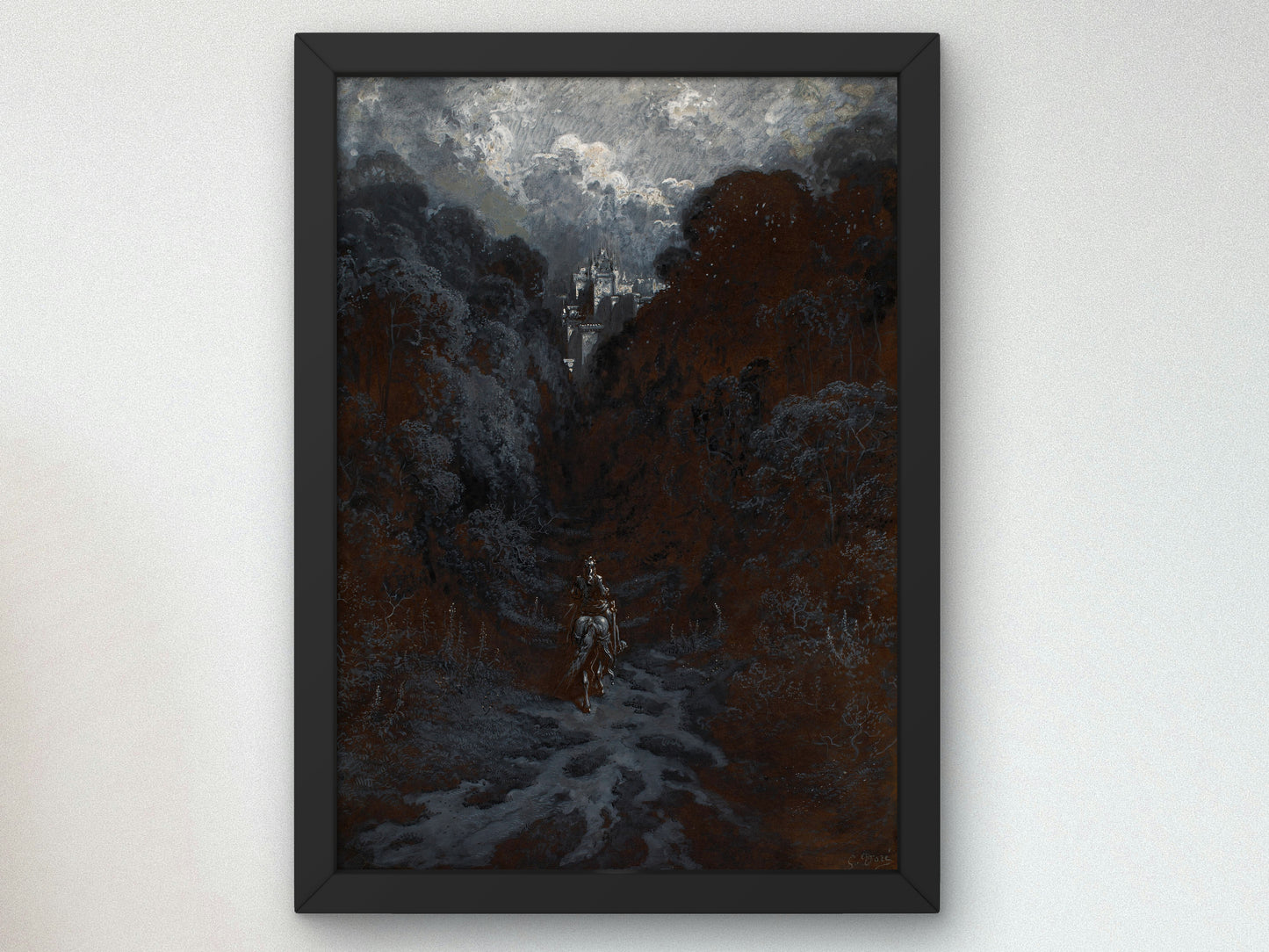 Sir Lancelot Approaching the Castle of Astolat by Gustave Doré 1868, Wall Art Print, Fine Art Reproduction, Museum Quality Decor, Poster