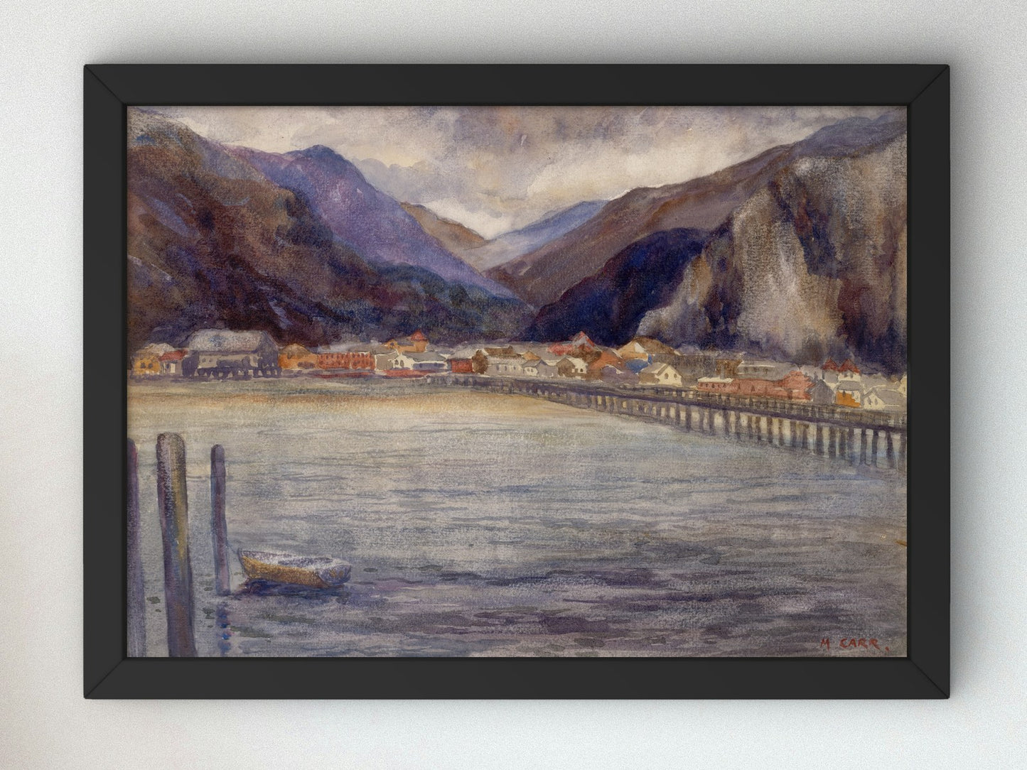 Skagway from End of Wharf Cold Wind Ugh by Emily Carr 1907, Wall Art Print, Fine Art Reproduction, Museum Quality Decor, Poster