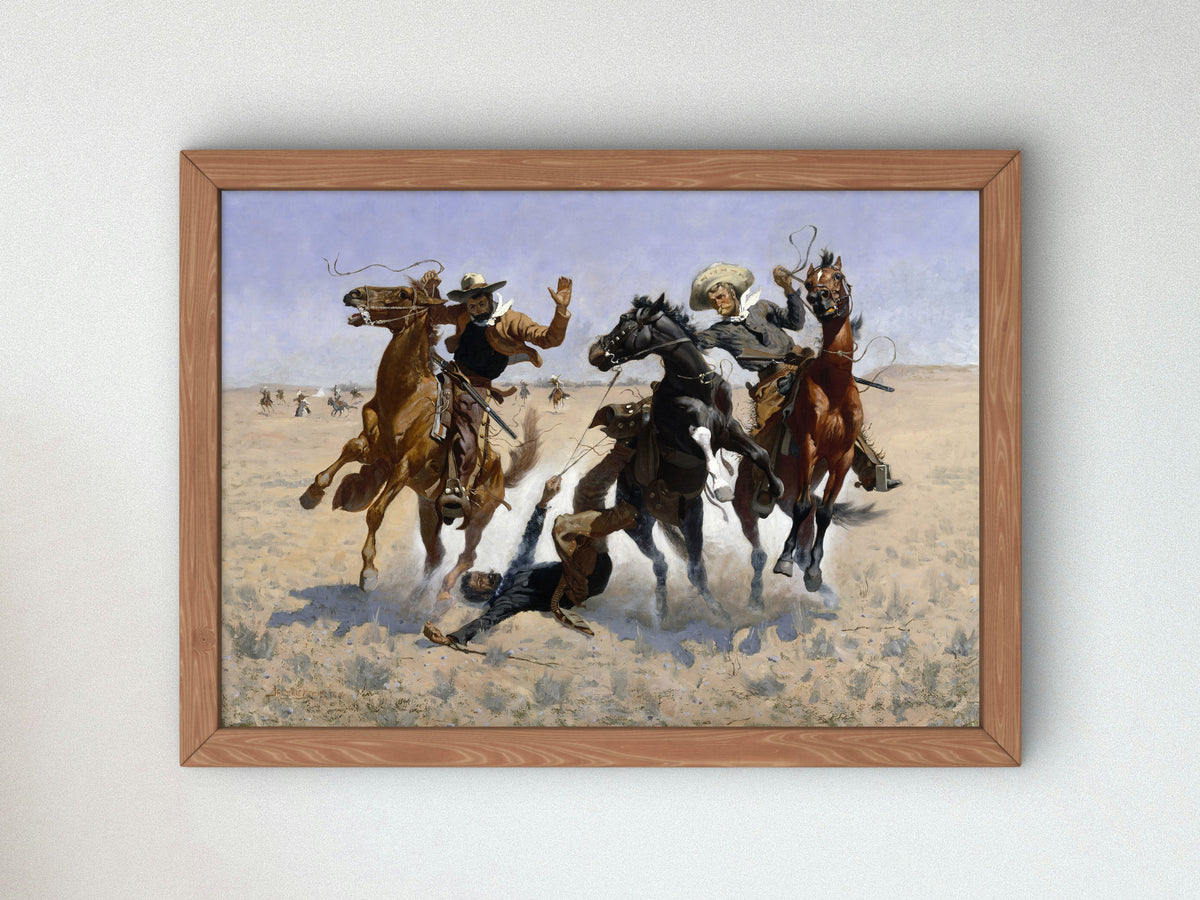 Aiding a Comrade by Frederic Remington 1890, Wall Art Print, Fine Art Reproduction, Museum Quality Decor, Poster