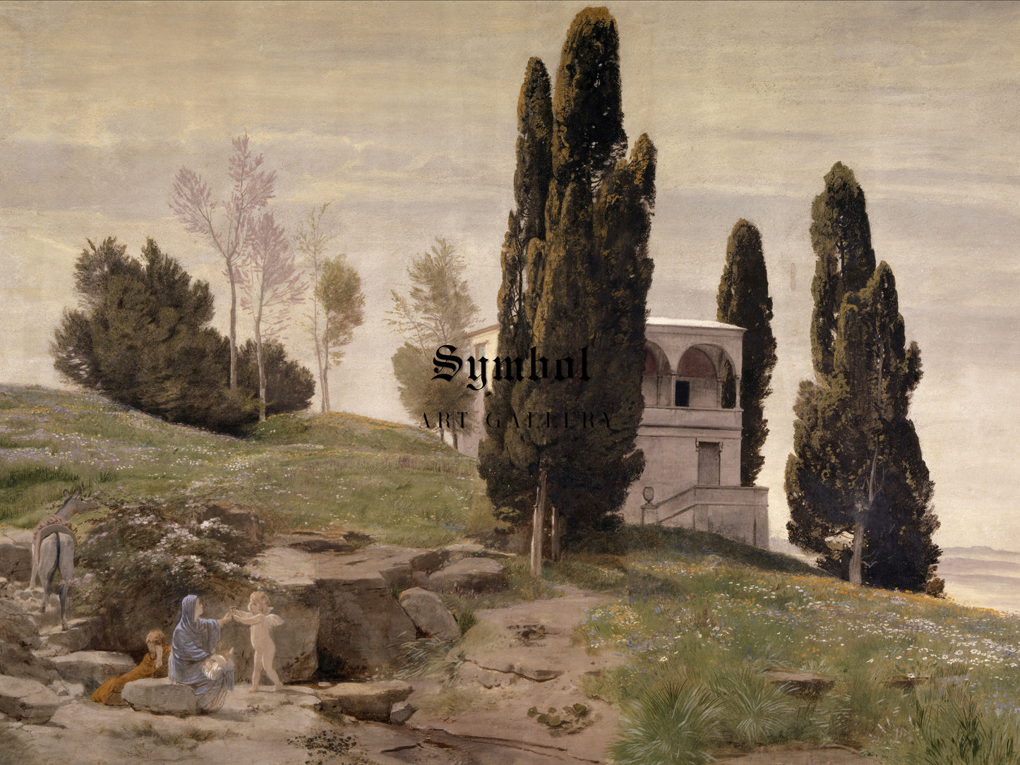 Rest on the Flight into Egypt by Arnold Böcklin 1868, Wall Art Print, Fine Art Reproduction, Museum Quality Decor, Poster