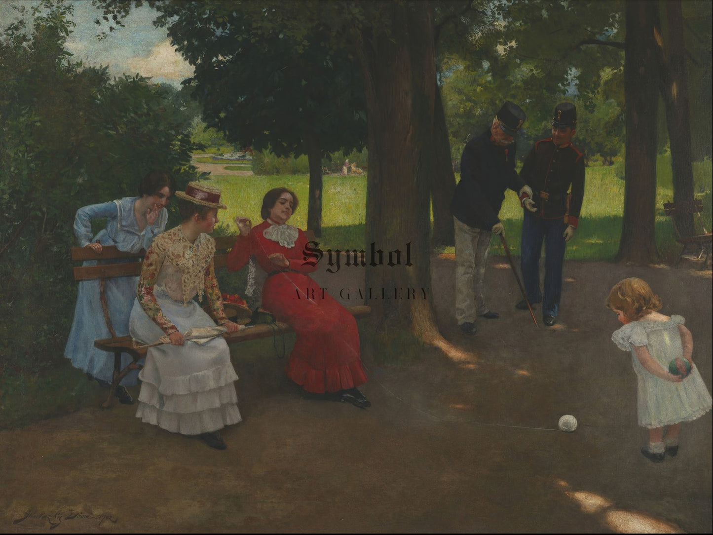 Idyll in Banská Bystrica Park by Dominik Skutecký 1902, Wall Art Print, Fine Art Reproduction, Museum Quality Decor, Poster