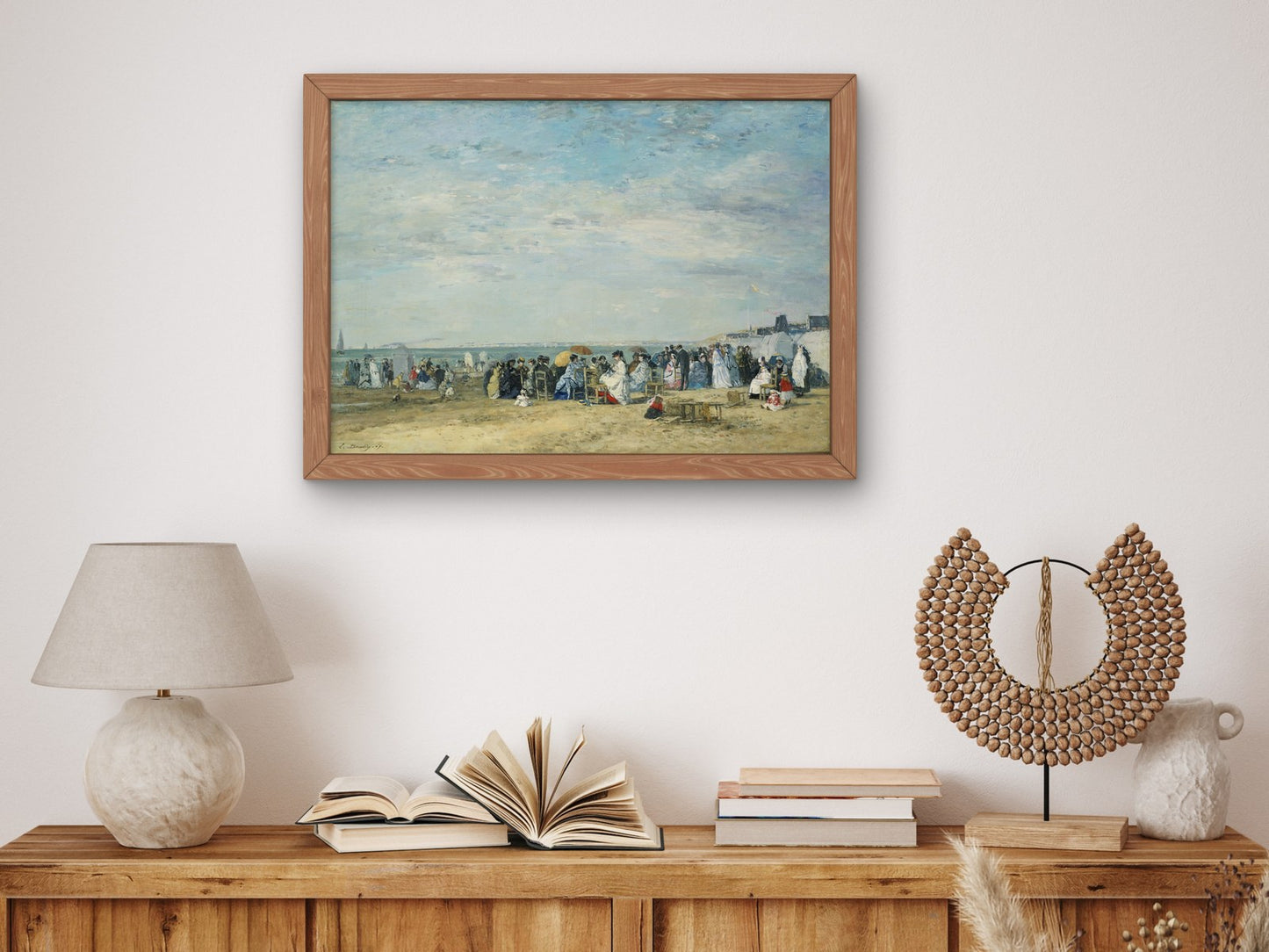 Beach of Trouville by Eugène Boudin 1867, Wall Art Print, Fine Art Reproduction, Museum Quality Decor, Poster