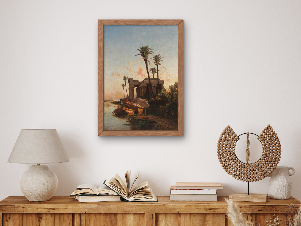 Egyptian Landscape by Carlos de Haes 1883, Wall Art Print, Fine Art Reproduction, Museum Quality Decor, Poster