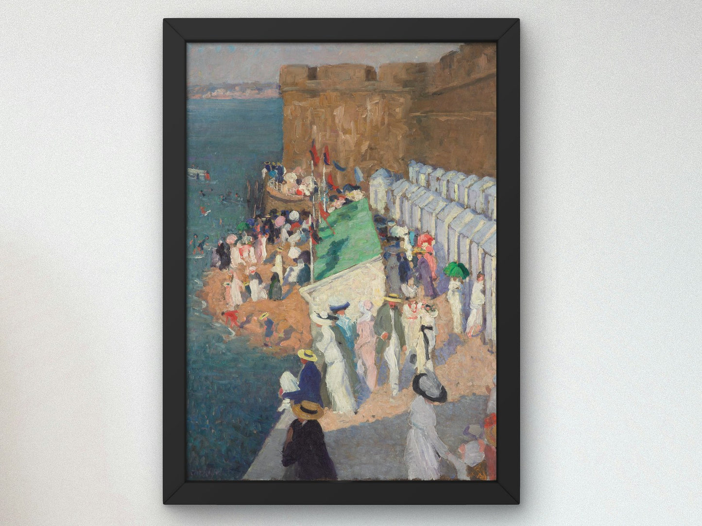 La marée haute à Saint Malo by Ethel Carrick 1911, Wall Art Print, Fine Art Reproduction, Museum Quality Decor, Poster