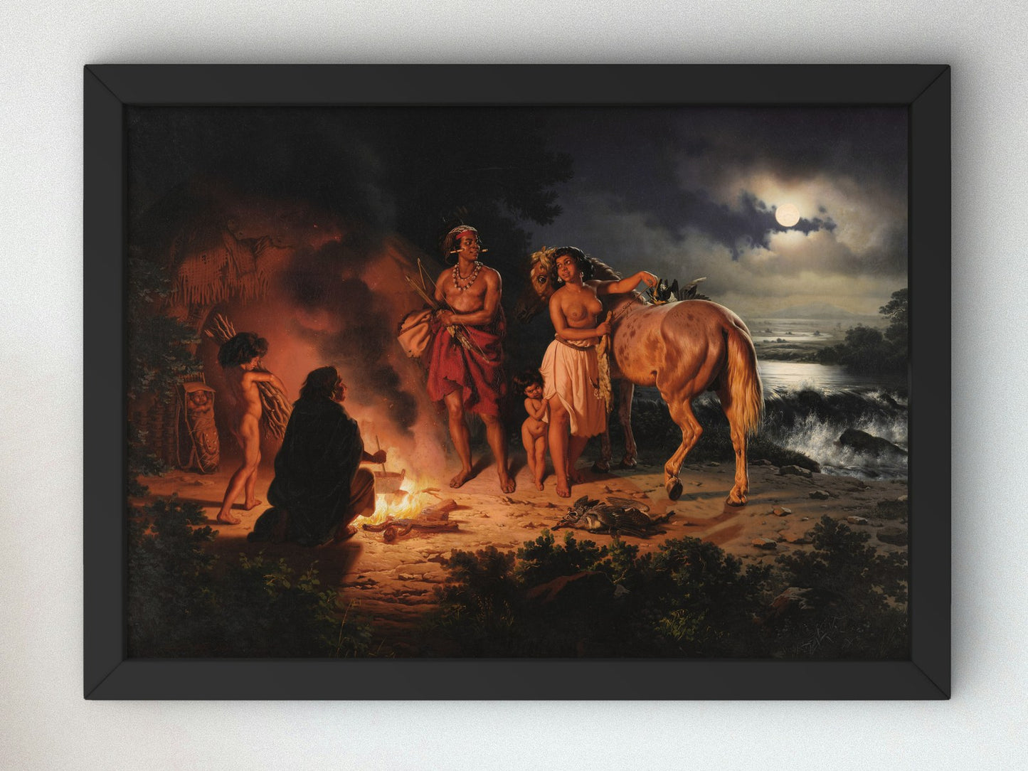 The Indian Camp by Charles Christian Nahl 1874, Wall Art Print, Fine Art Reproduction, Museum Quality Decor, Poster