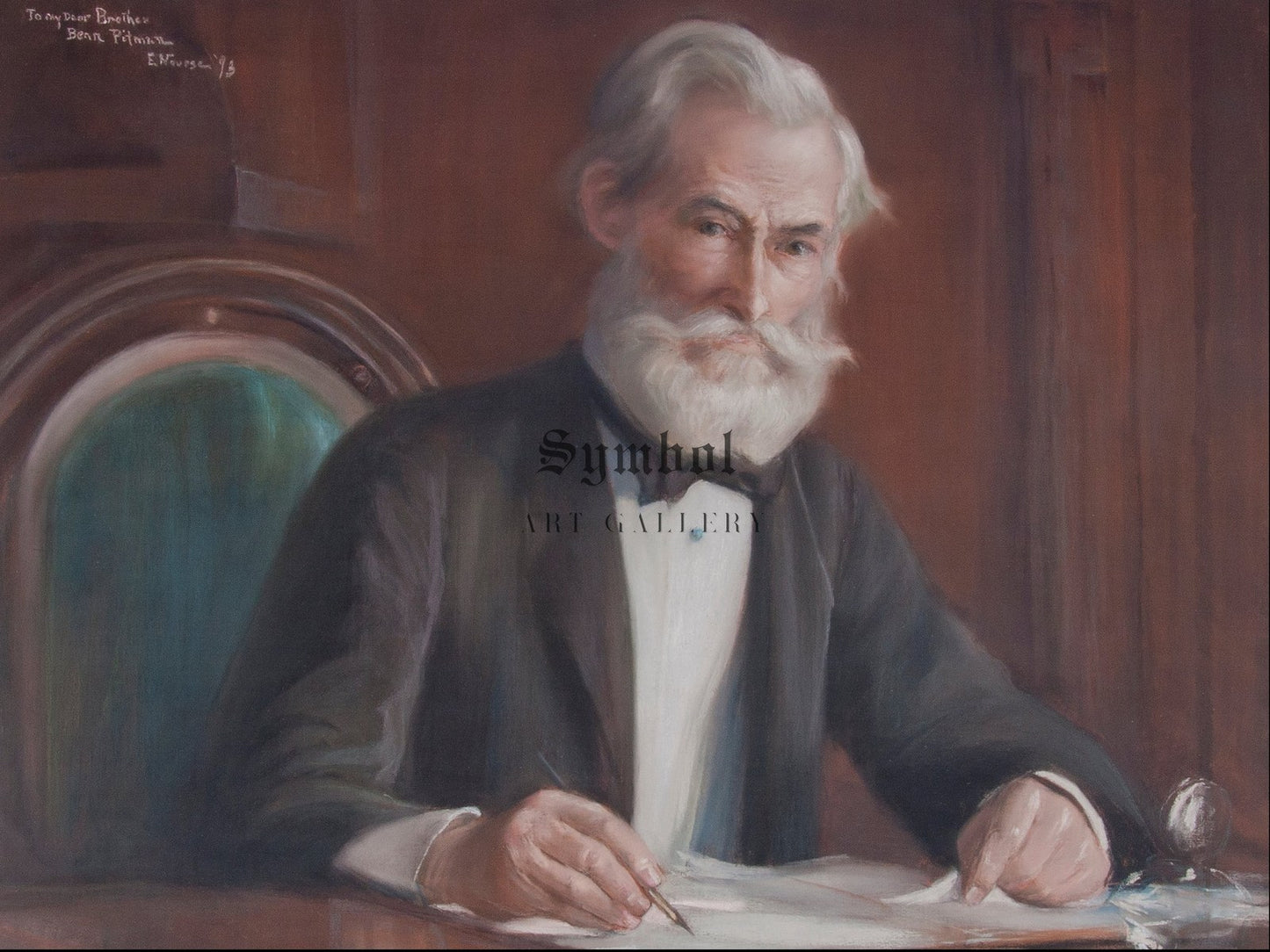 Portrait of a Gentleman by Ben Pittman 1893, Wall Art Print, Fine Art Reproduction, Museum Quality Decor, Poster