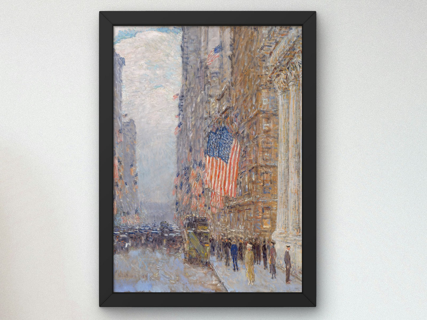 Flags on the Waldorf by Childe Hassam 1916, Wall Art Print, Fine Art Reproduction, Museum Quality Decor, Poster